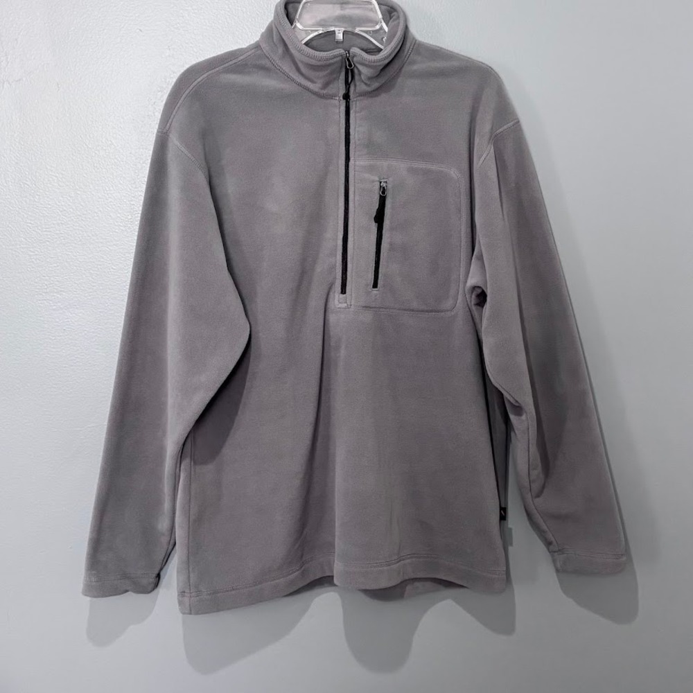 Narragansett Traders Fleece Pullover Mens Large Gray Polyester 1/4 Zip Outdoor L